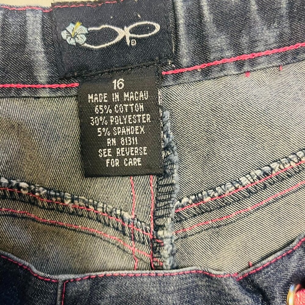 OCEAN PACIFIC Girls Denim Shorts. EUC. Size 16. - Picture 6 of 9
